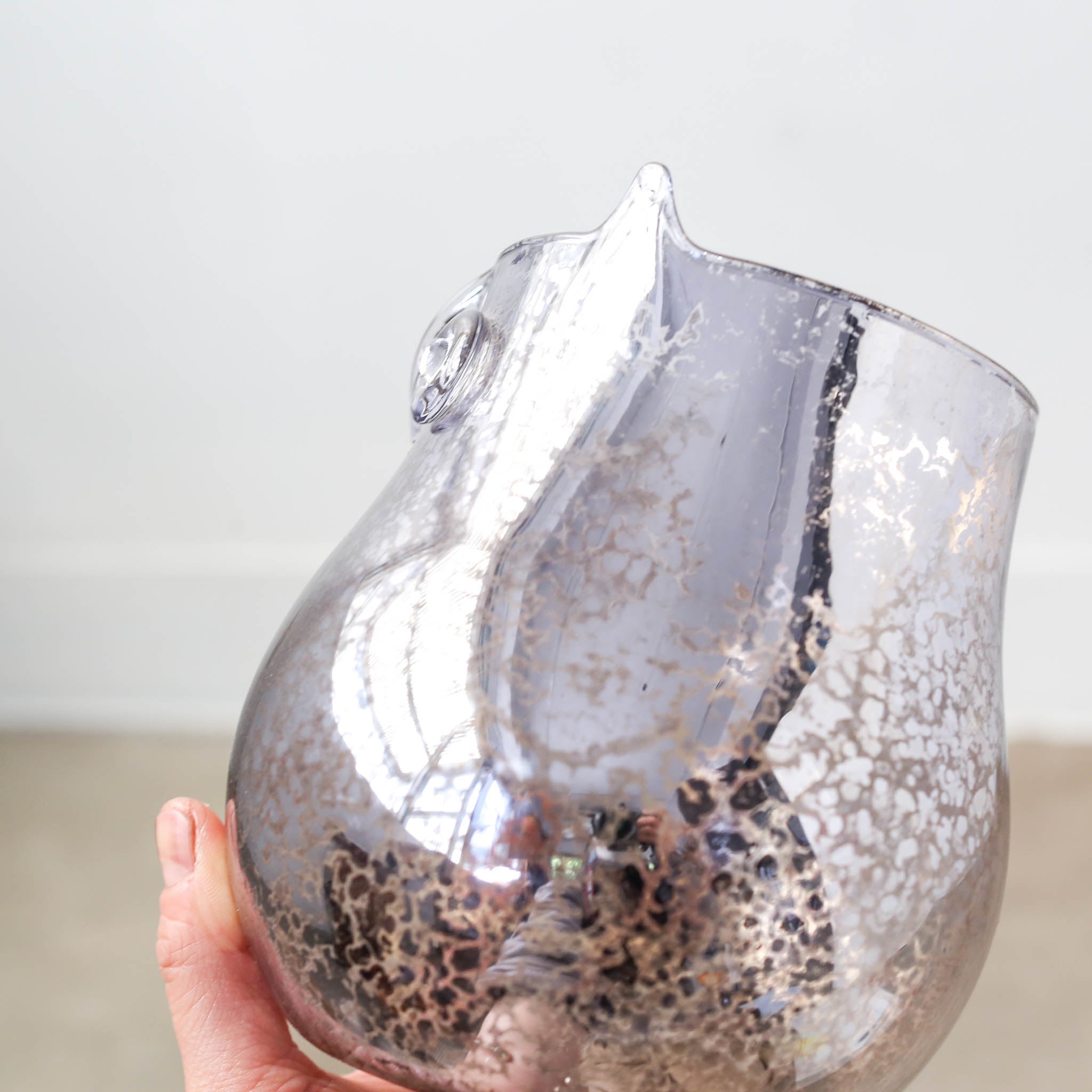 Glass Owl Vase / ガラスフクロウの花器