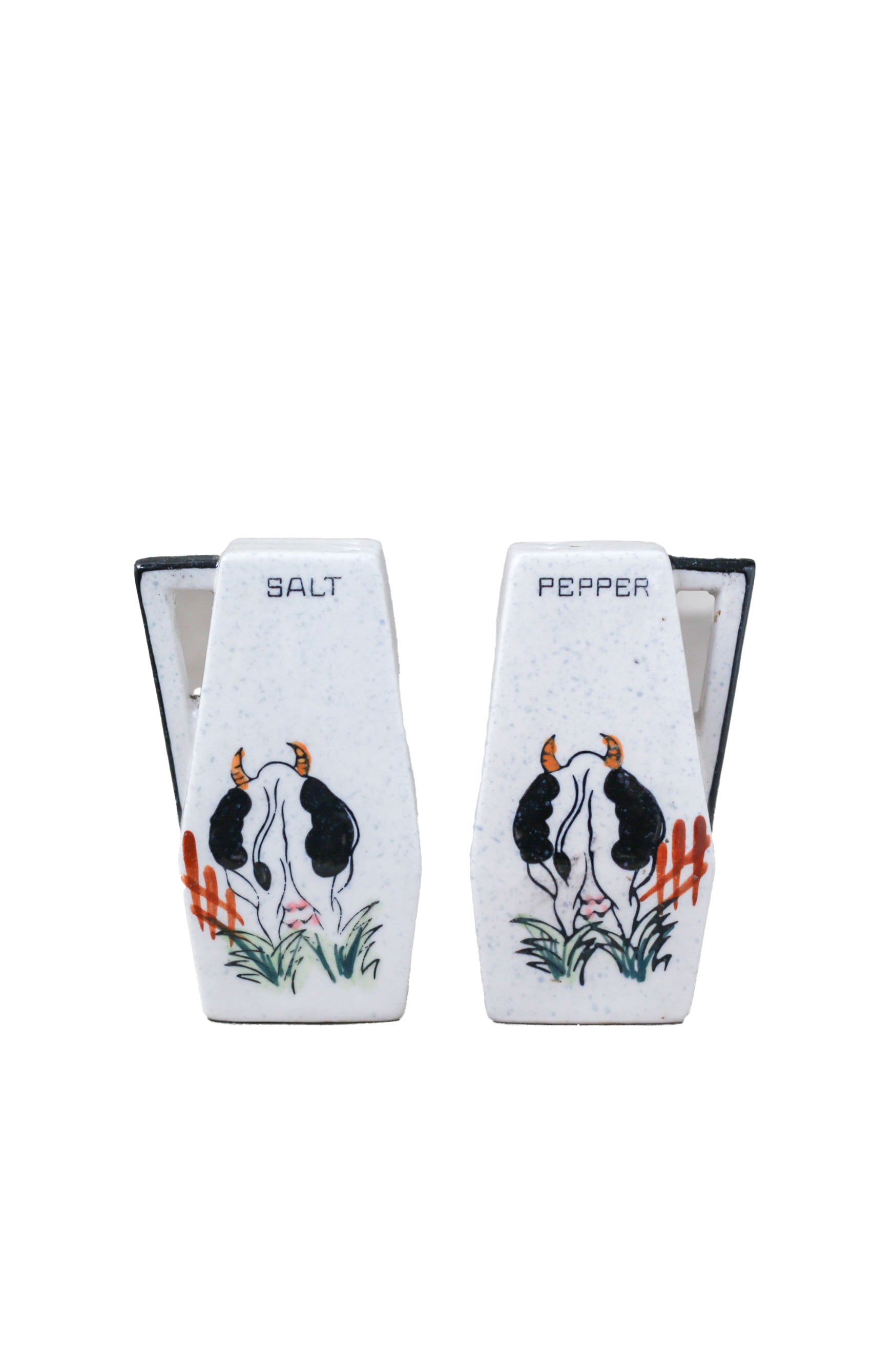 Cow painting S & P / 陶器牛のペイントのS＆P