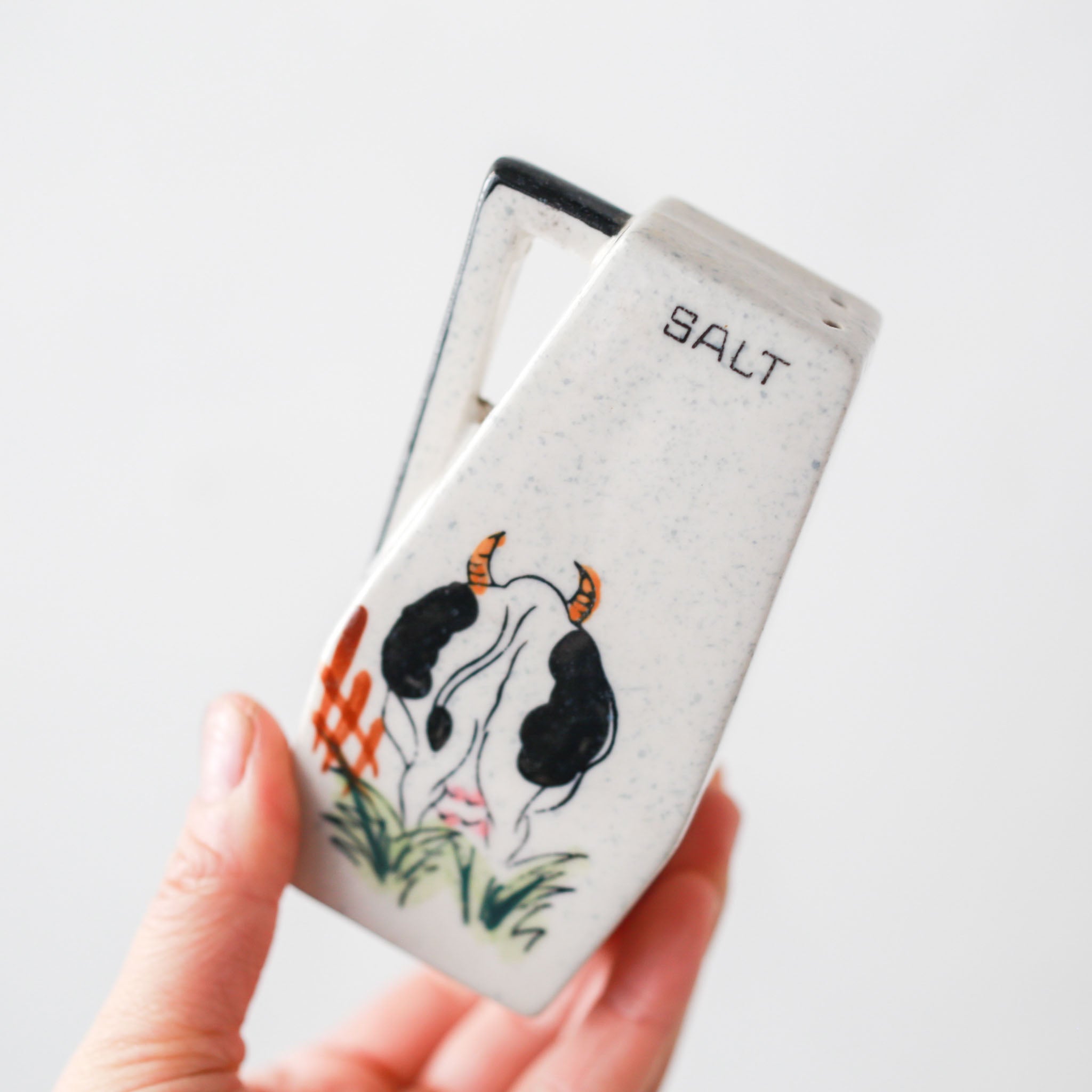 Cow painting S & P / 陶器牛のペイントのS＆P