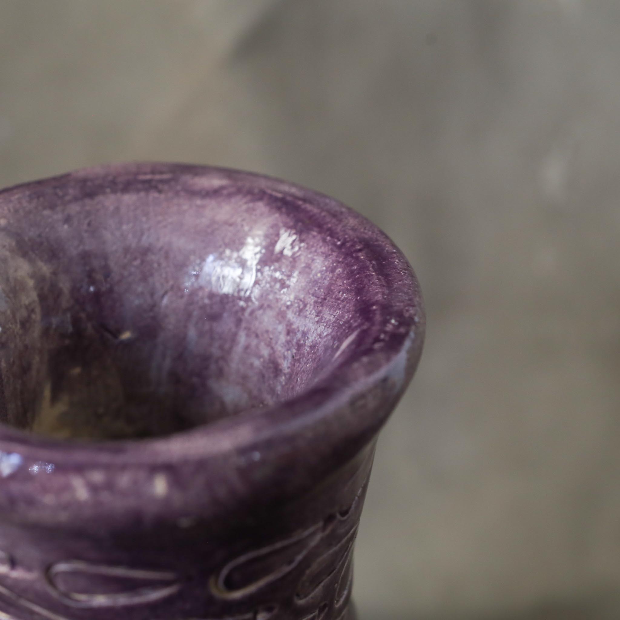 Ceramic purple vase