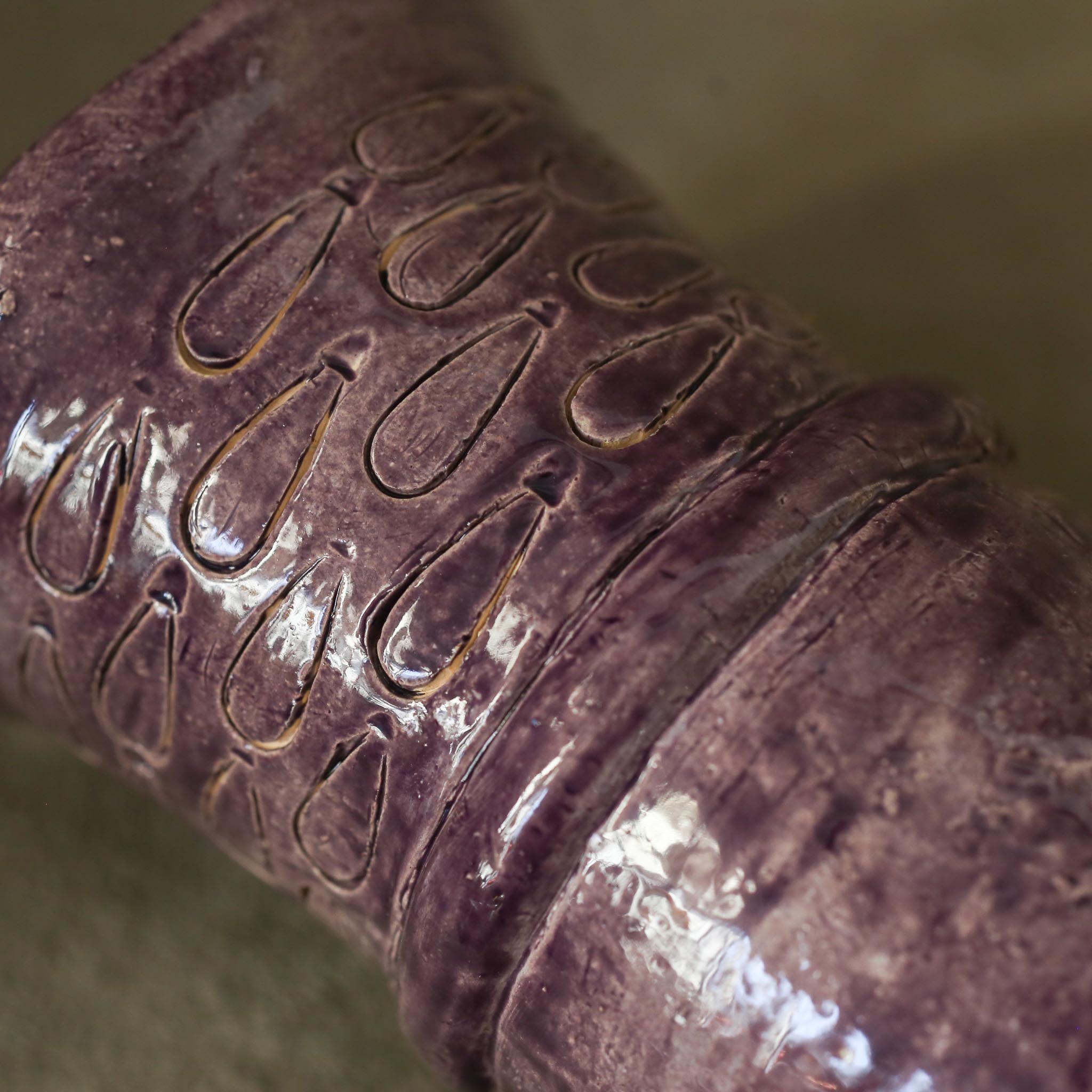 Ceramic purple vase