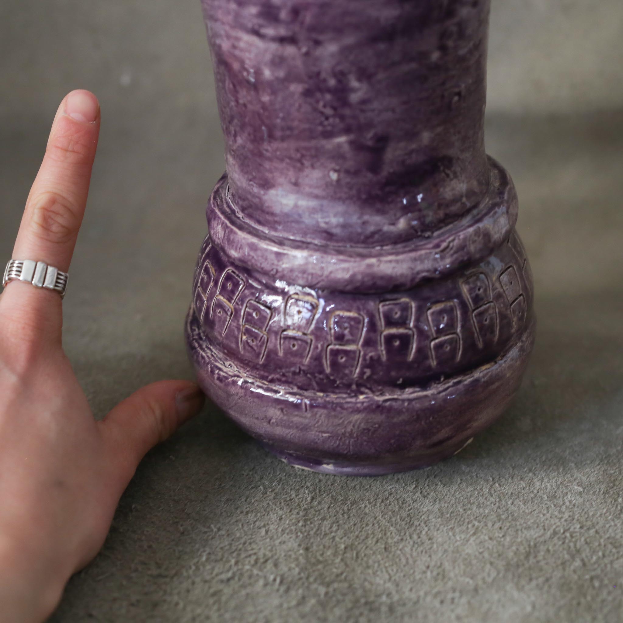 Ceramic purple vase
