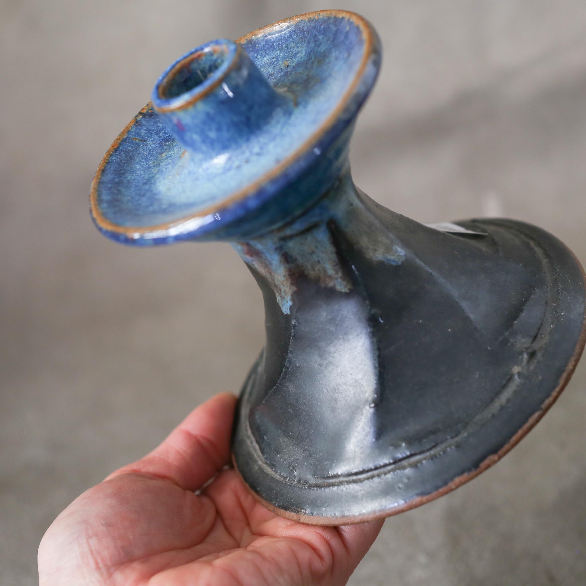 Ceramic Blue Candle Holder / セラミックの燭台