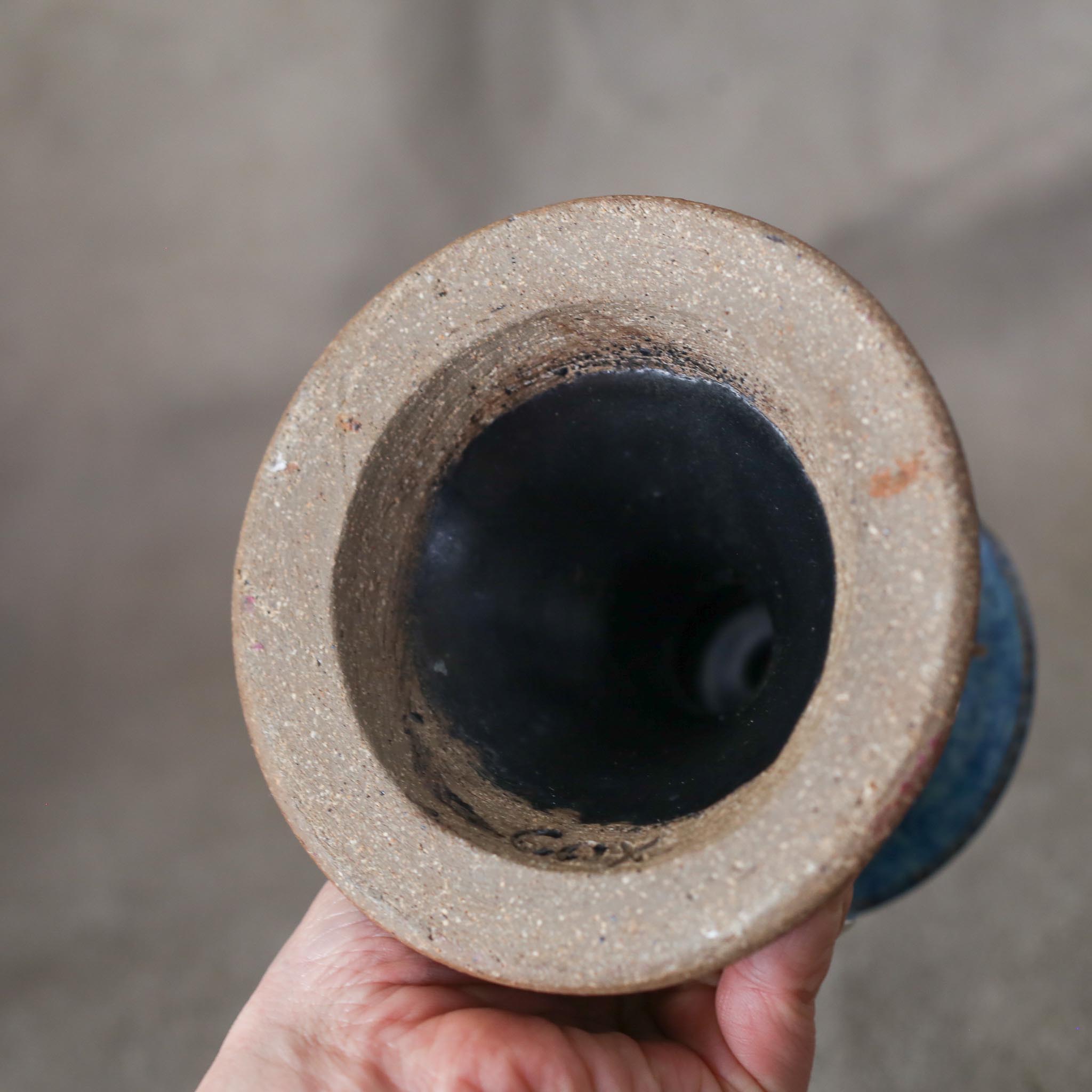 Ceramic Blue Candle Holder / セラミックの燭台