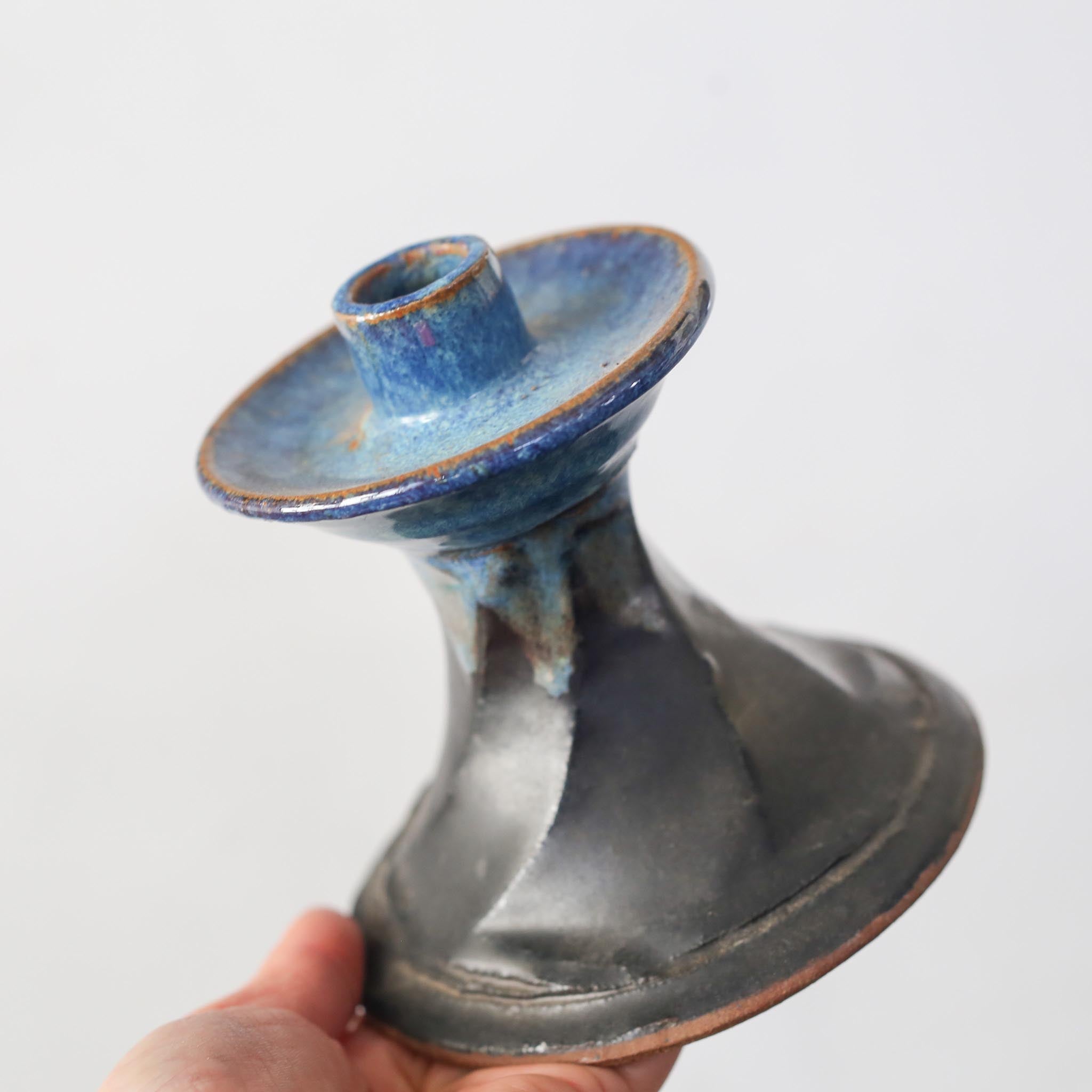 Ceramic Blue Candle Holder / セラミックの燭台