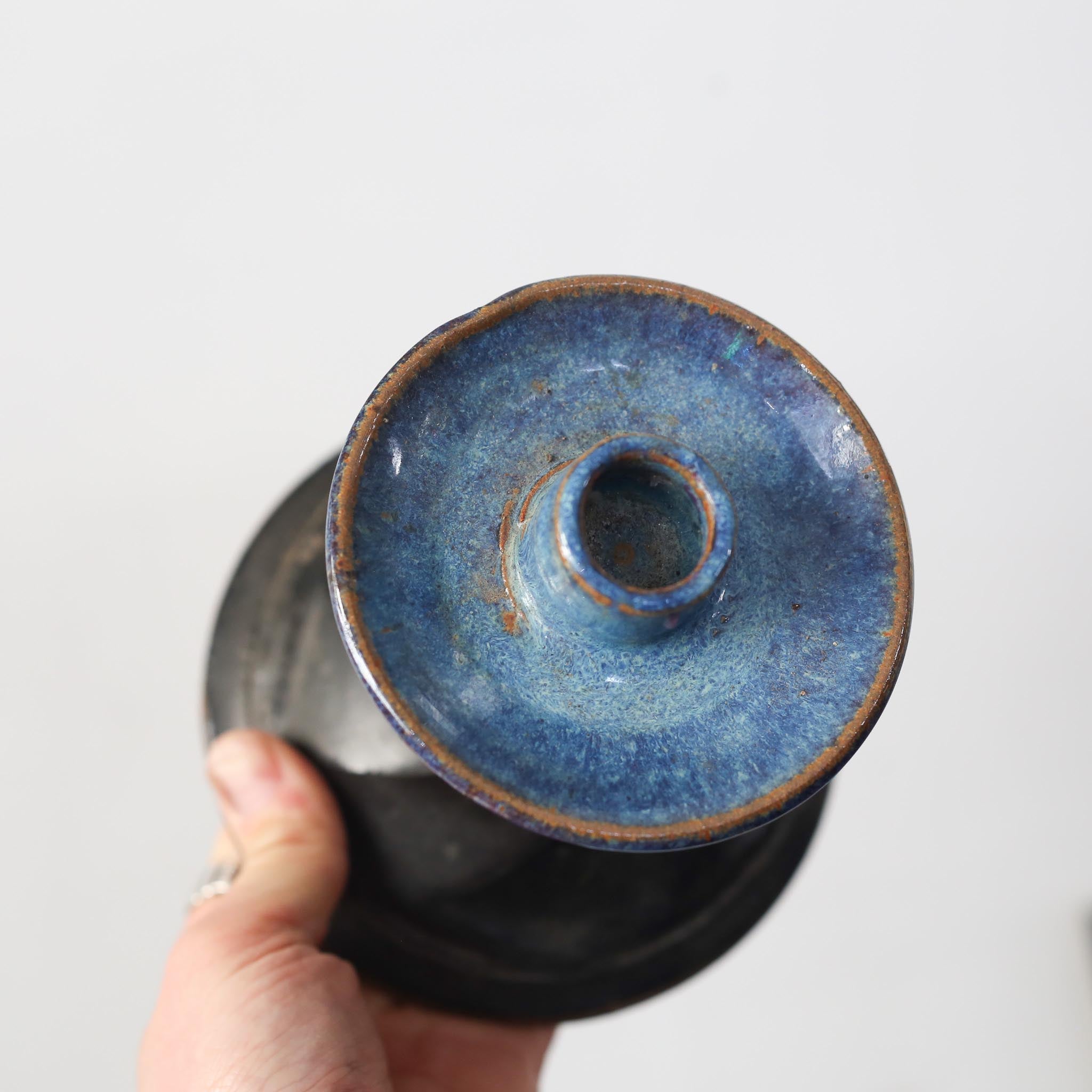 Ceramic Blue Candle Holder / セラミックの燭台
