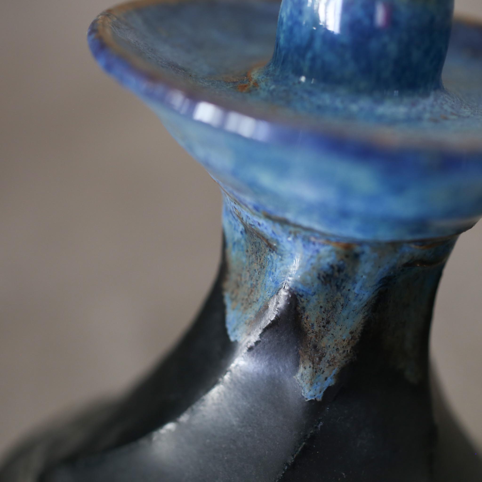 Ceramic Blue Candle Holder / セラミックの燭台