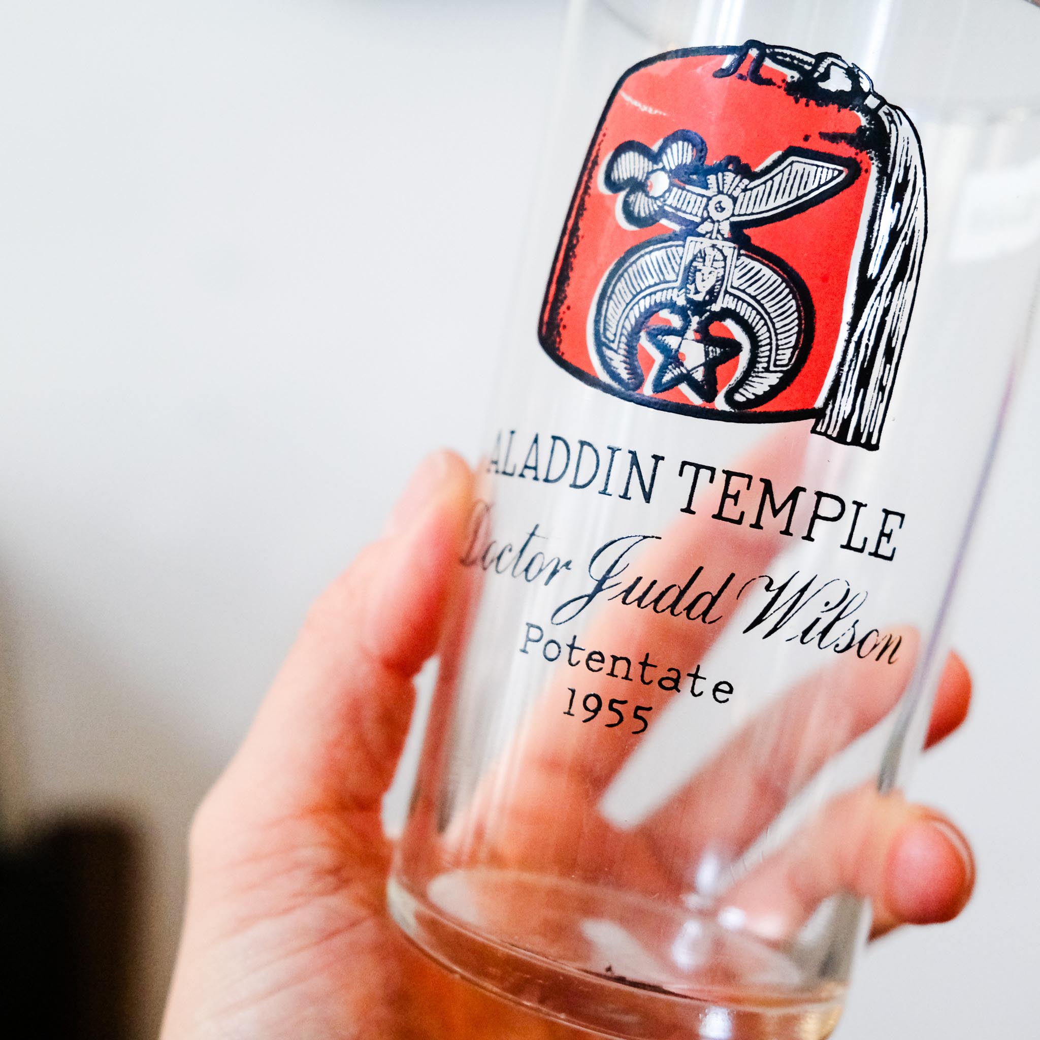 Shriners Temple Commemorative Glass 1955 / シュライナーメモリアルタンブラー1955