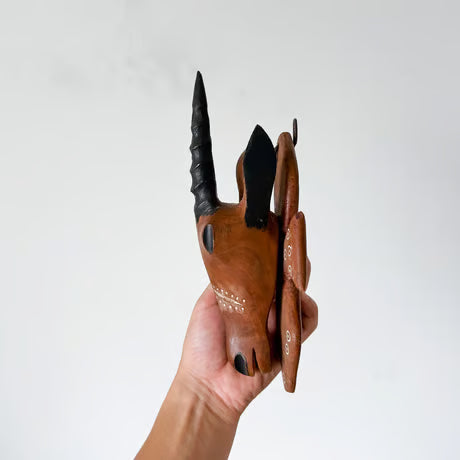 Wood Carving Gazelle / 木彫りガゼルのアニマルトロフィー