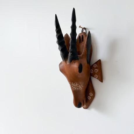 Wood Carving Gazelle / 木彫りガゼルのアニマルトロフィー