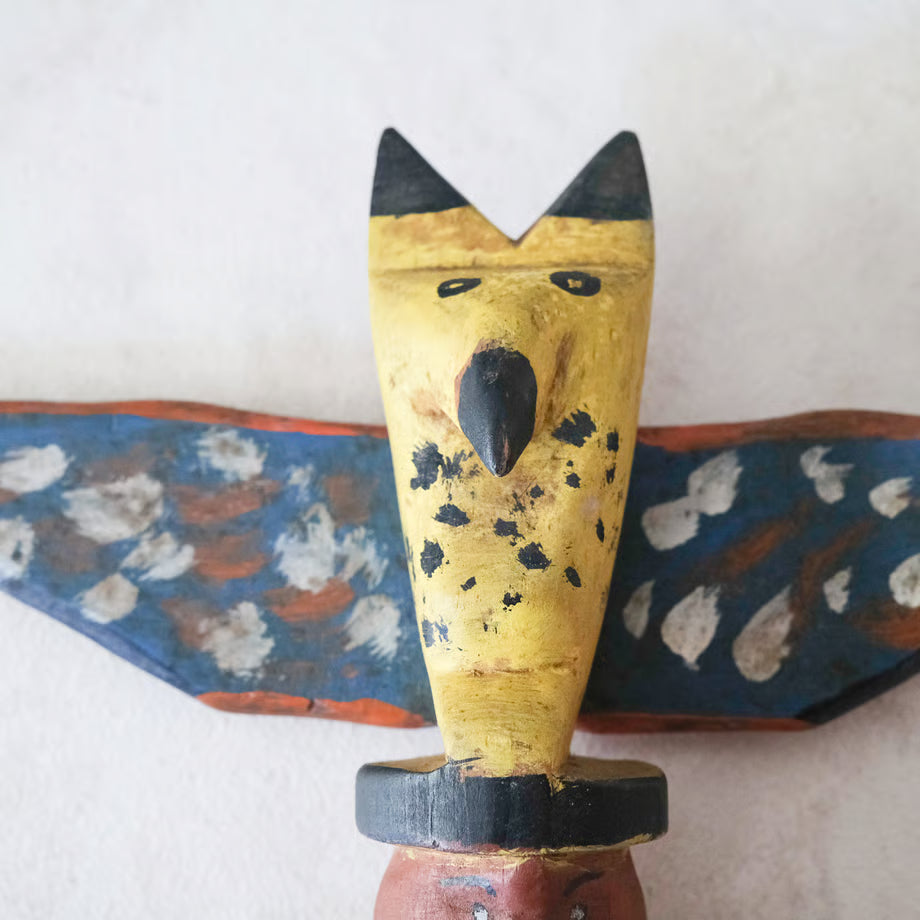Hand Painted Wooden Totem Pole / ハンドペイント木製トーテムポール
