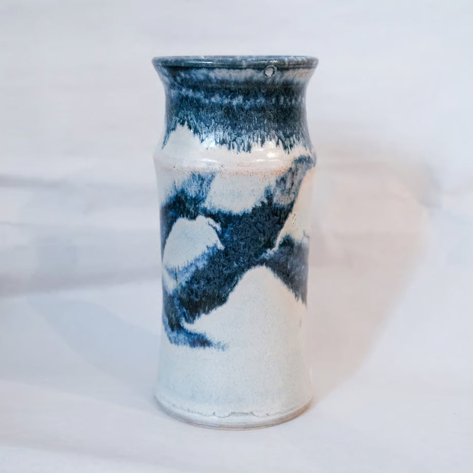 Ceramic Blue Vase / 陶器の青い花器