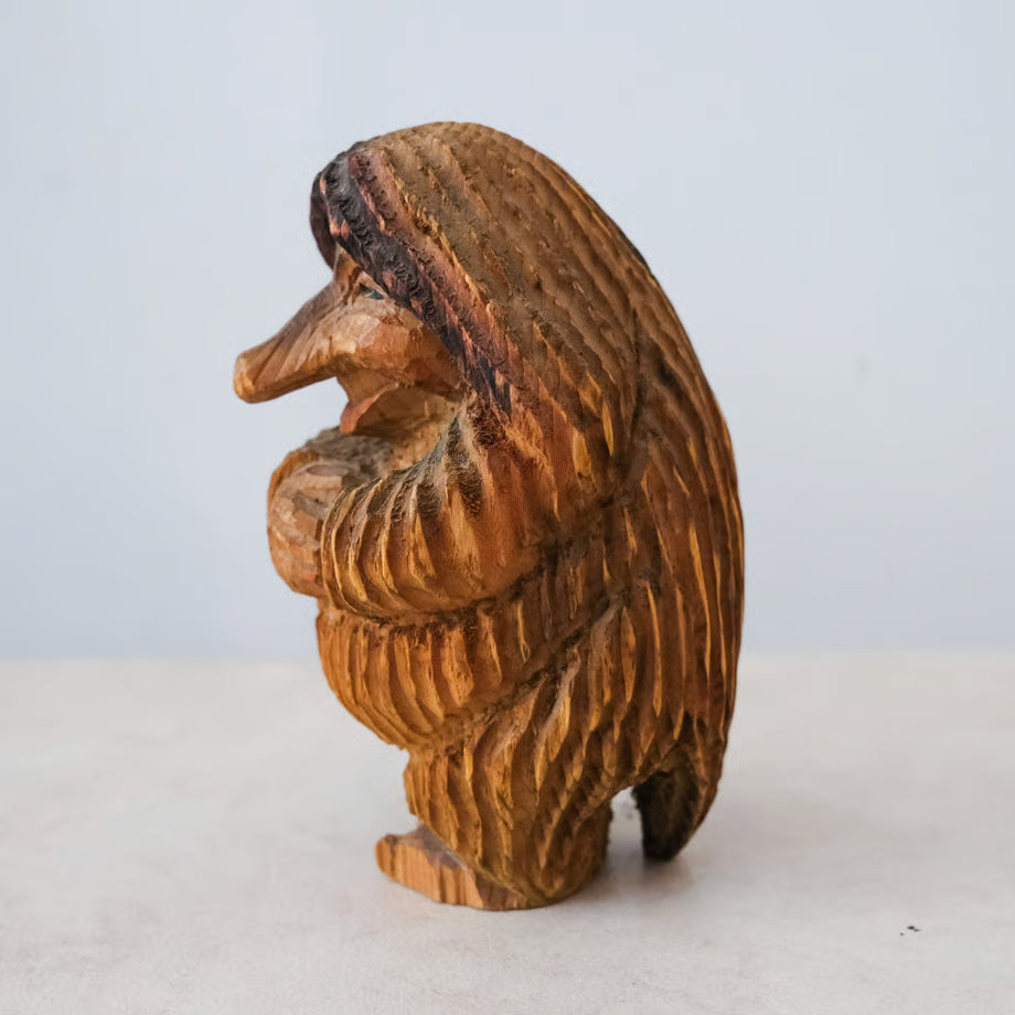 Handcarved Wooden Troll / 木彫りの木製トロール