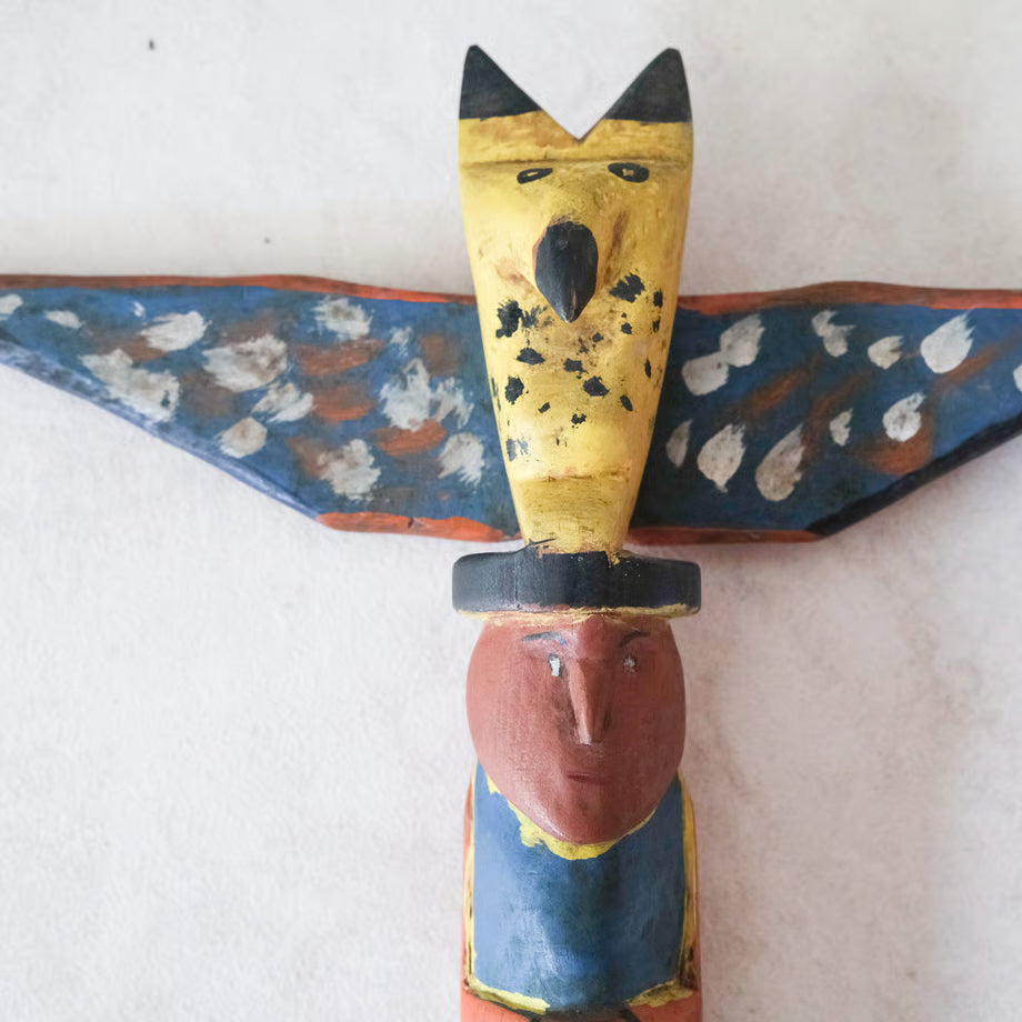 Hand Painted Wooden Totem Pole / ハンドペイント木製トーテムポール