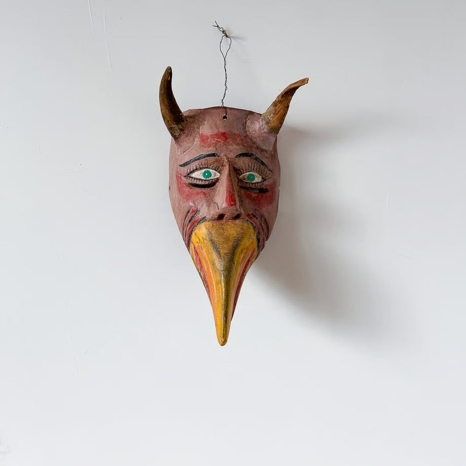Wood Carving Devil mask / 木彫りの悪魔面