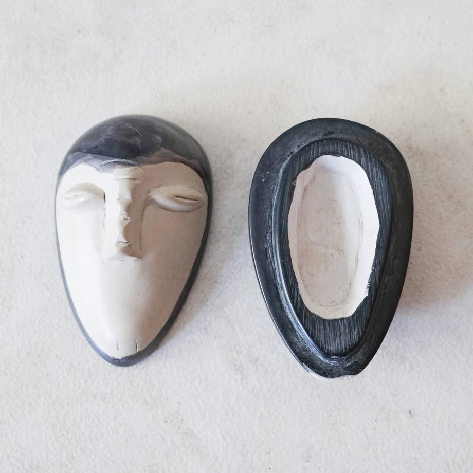 Ceramic Mask Box / セラミック顔の小物入れ