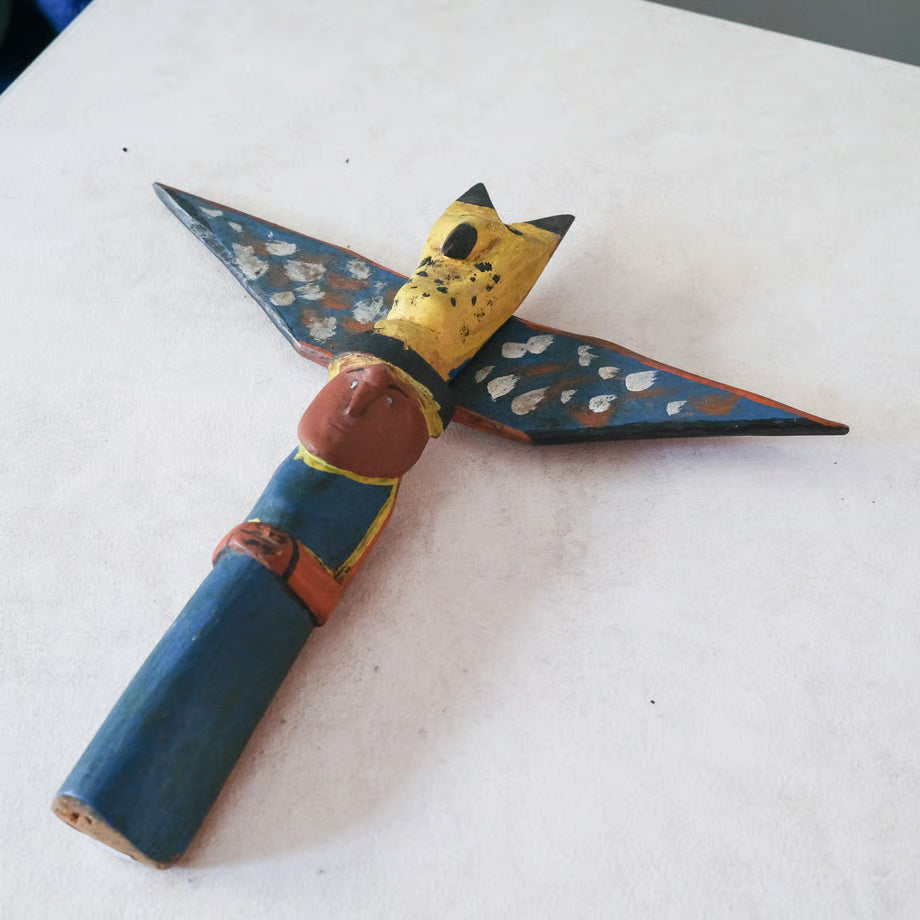 Hand Painted Wooden Totem Pole / ハンドペイント木製トーテムポール