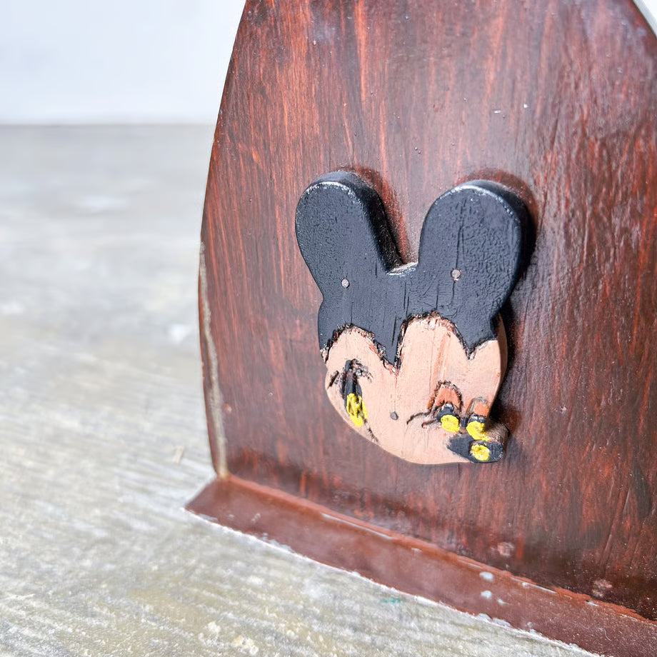 Folk Mickey Mouse Bookend / 手作りミッキーマウスのブックエンド