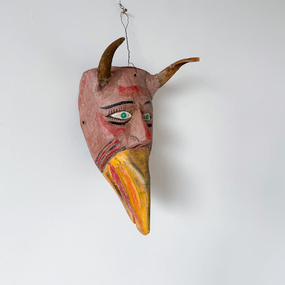 Wood Carving Devil mask / 木彫りの悪魔面
