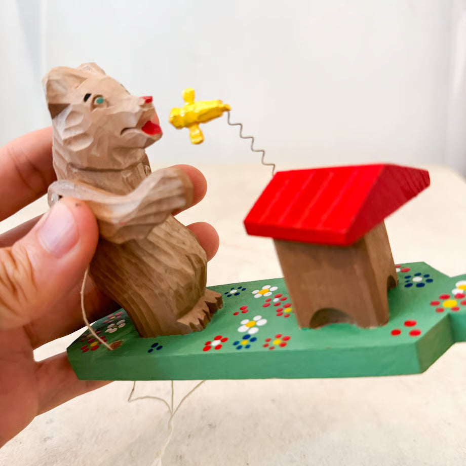 Wooden Bear Puppet / 木製クマのおもちゃ