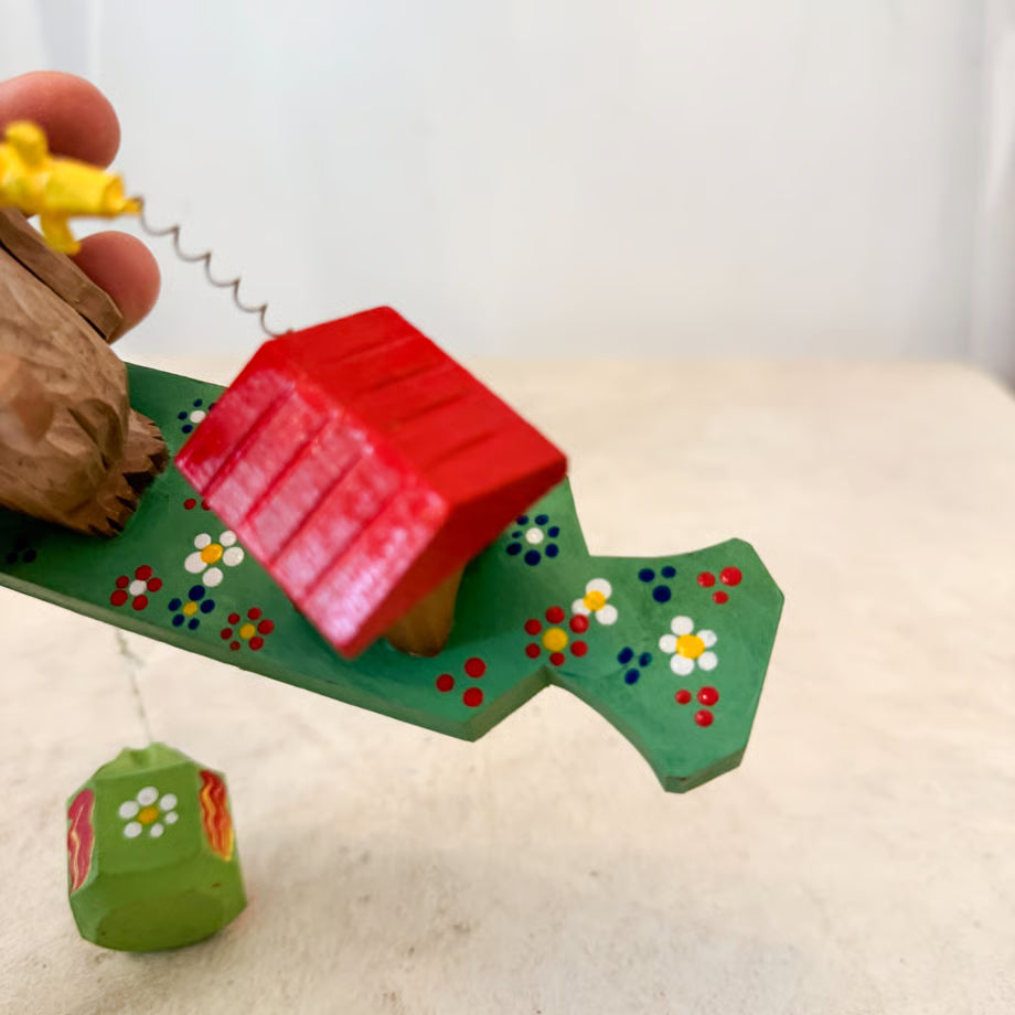 Wooden Bear Puppet / 木製クマのおもちゃ