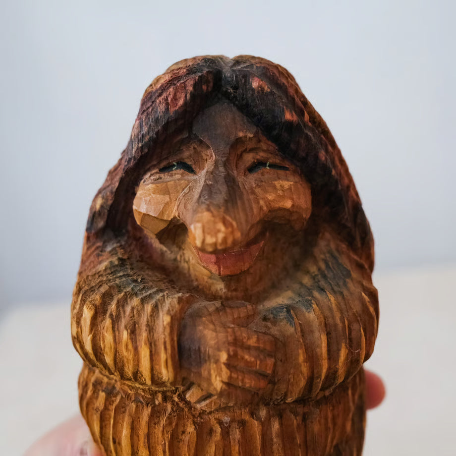 Handcarved Wooden Troll / 木彫りの木製トロール
