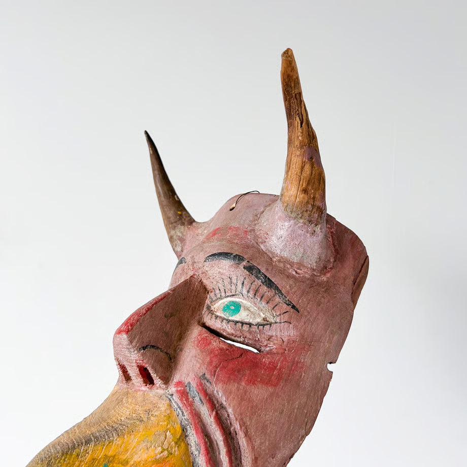 Wood Carving Devil mask / 木彫りの悪魔面