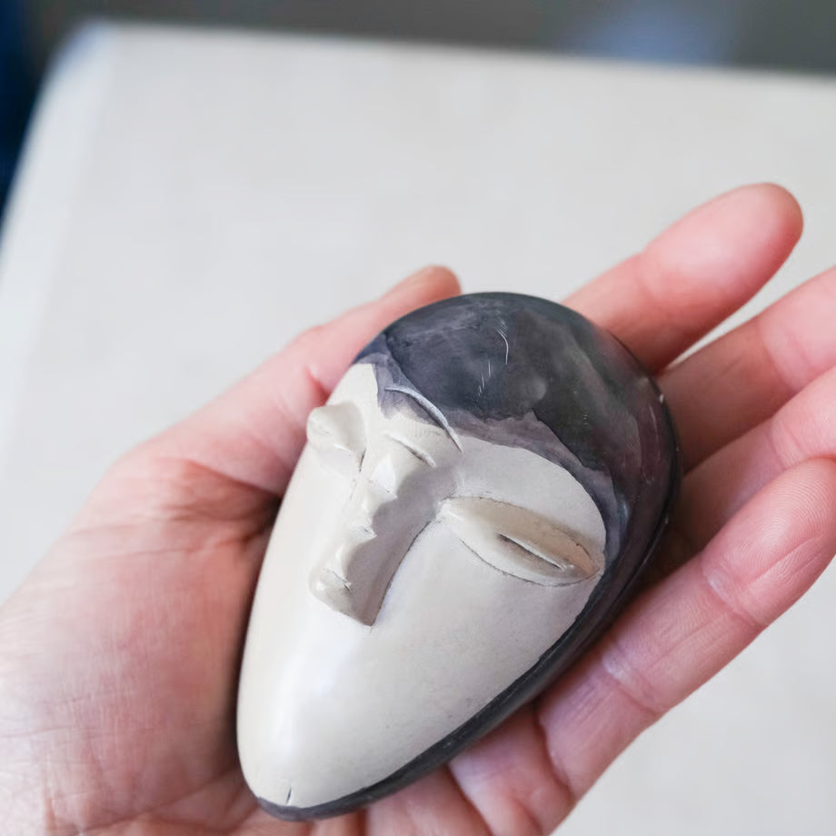 Ceramic Mask Box / セラミック顔の小物入れ