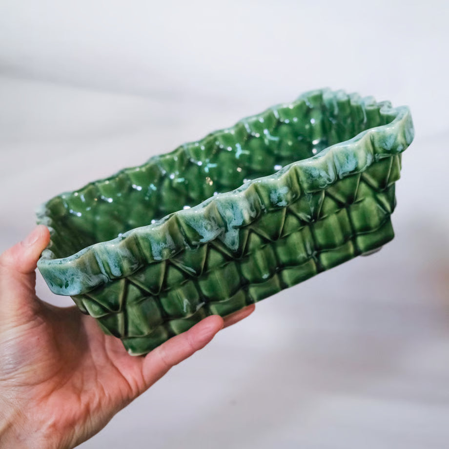 Gleen Pottery Pot / 緑の陶器の器