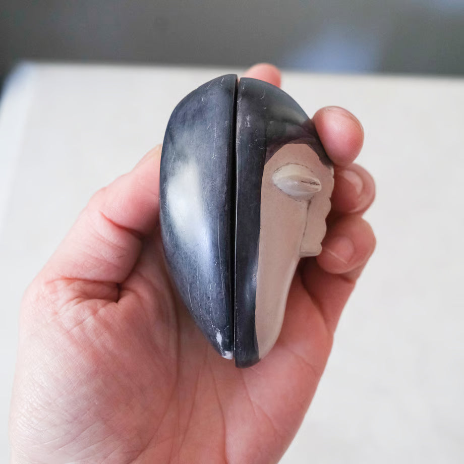 Ceramic Mask Box / セラミック顔の小物入れ