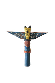 Hand Painted Wooden Totem Pole / ハンドペイント木製トーテムポール