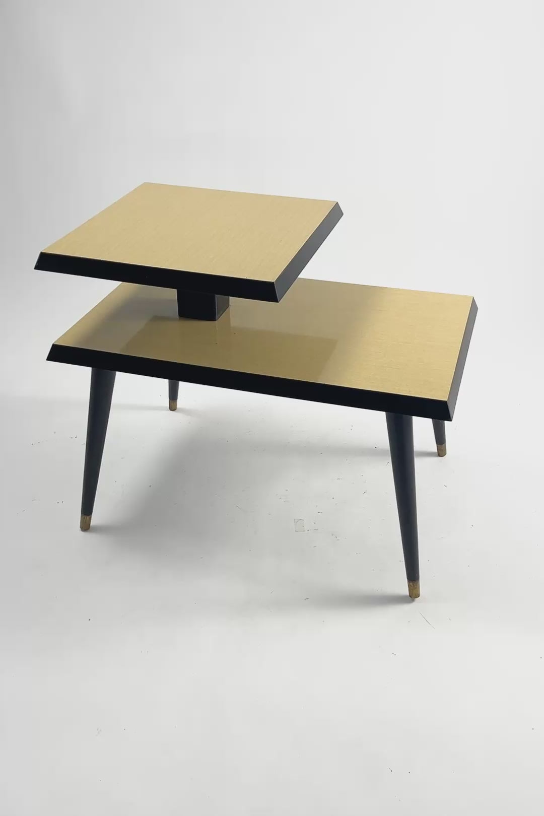 Load video: Atomic Step Table Yellow &amp; Black / アトミック ステップ テーブル 黄色 &amp; 黒色