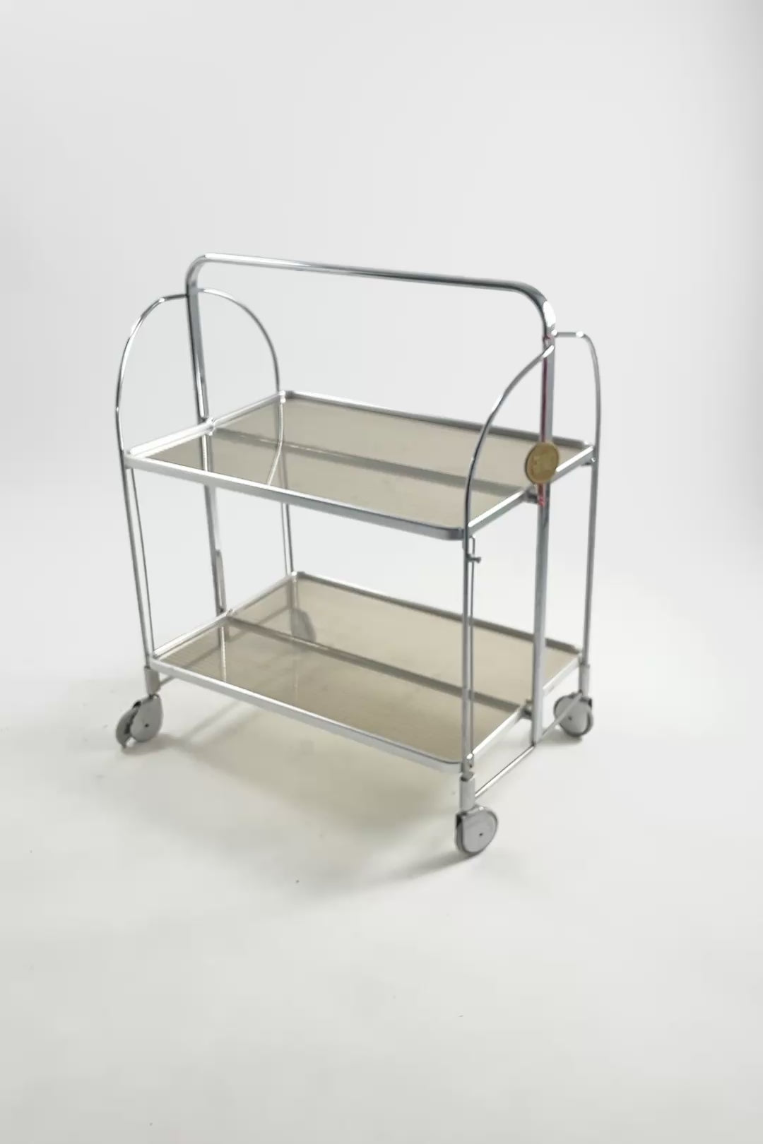 ビデオを読み込む: Chrome Acrylic Folding Wagon / クローム×アクリルトレー 折りたたみワゴン