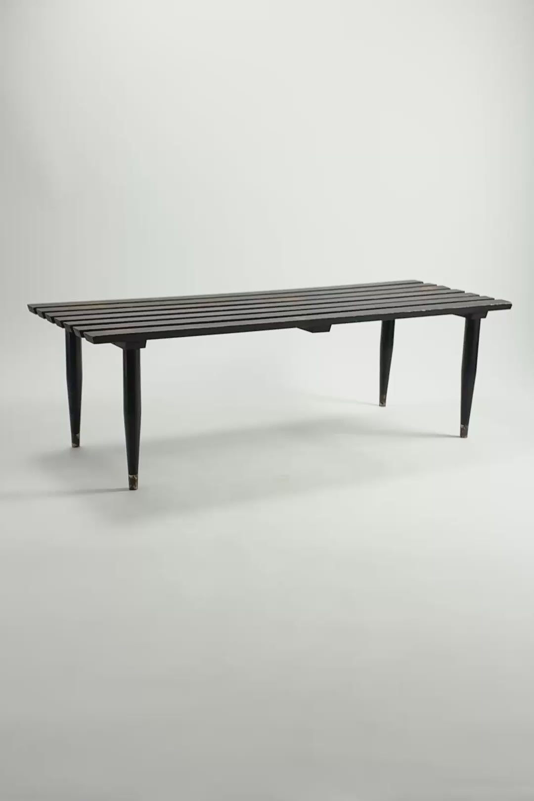 Load video: Black Wooden Coffee Table / ブラックペイント ウッド コーヒーテーブル